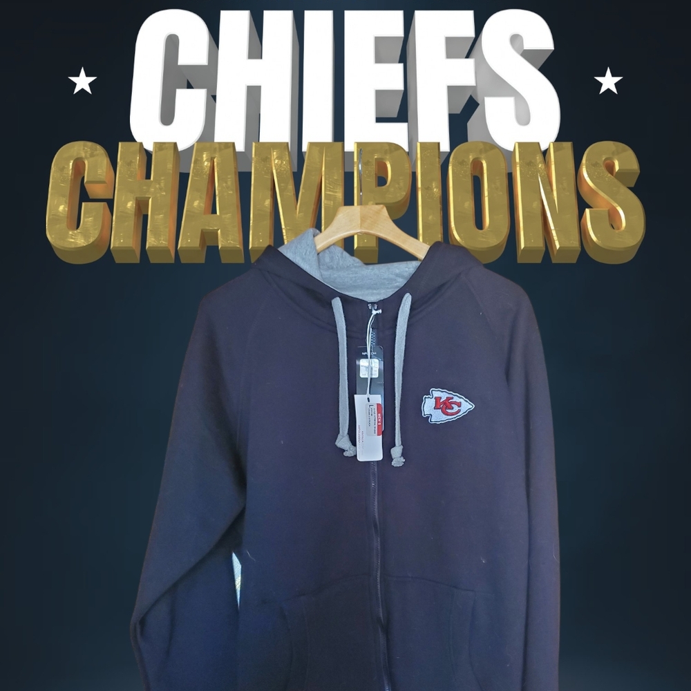 NFL Black and Gray Kansas City Chiefs Hoodie NWT